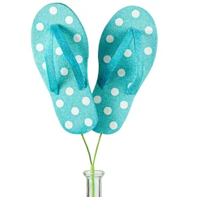 20" Glitter Polkadot Flip Flop Spray: Blue