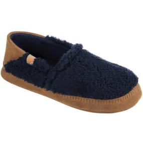 Acorn Women's Slippers - Moc II Navy Popcorn Collapsible Heel, Medium | A20132NPCWM