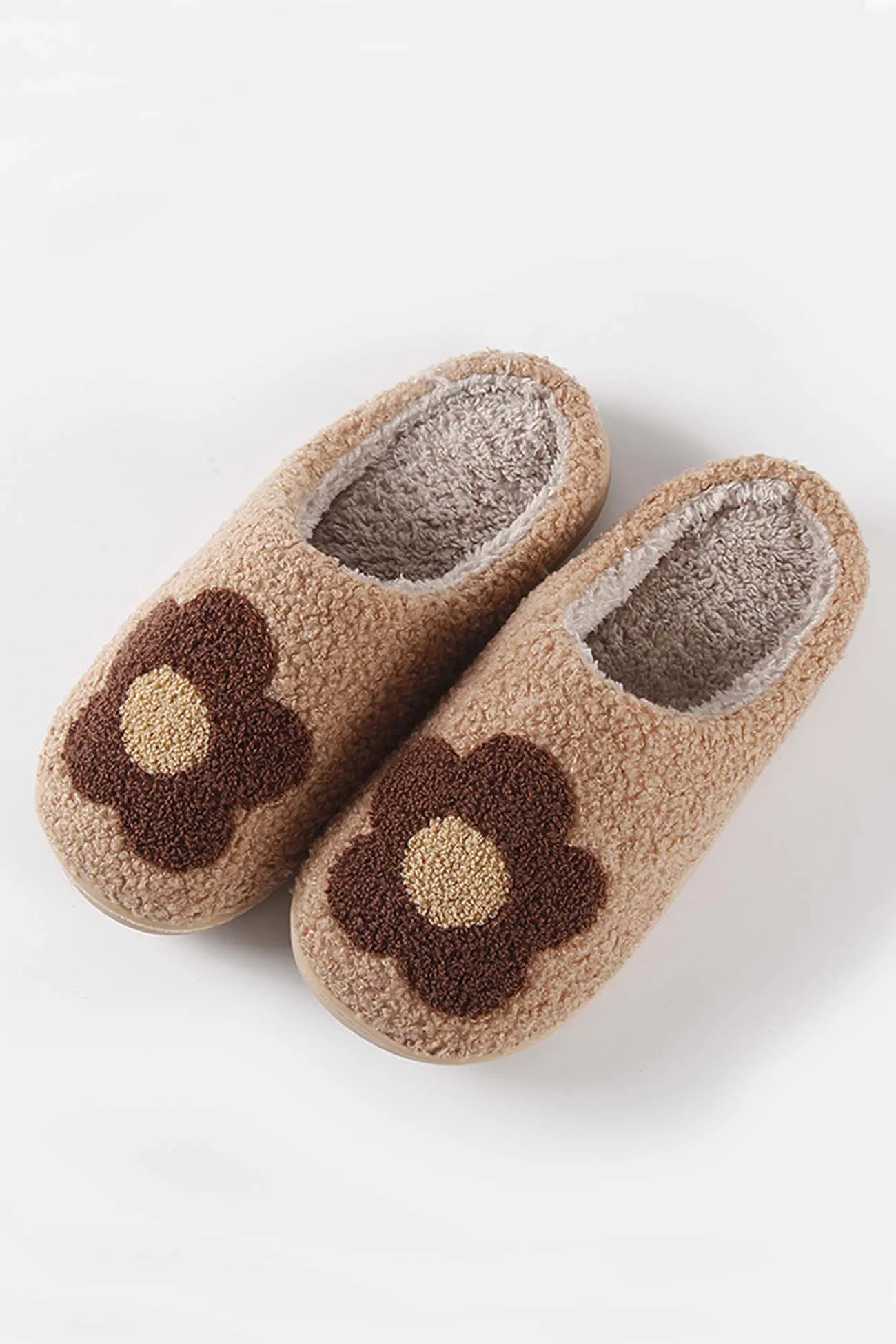 Amozae-Flower Plush House Slippers