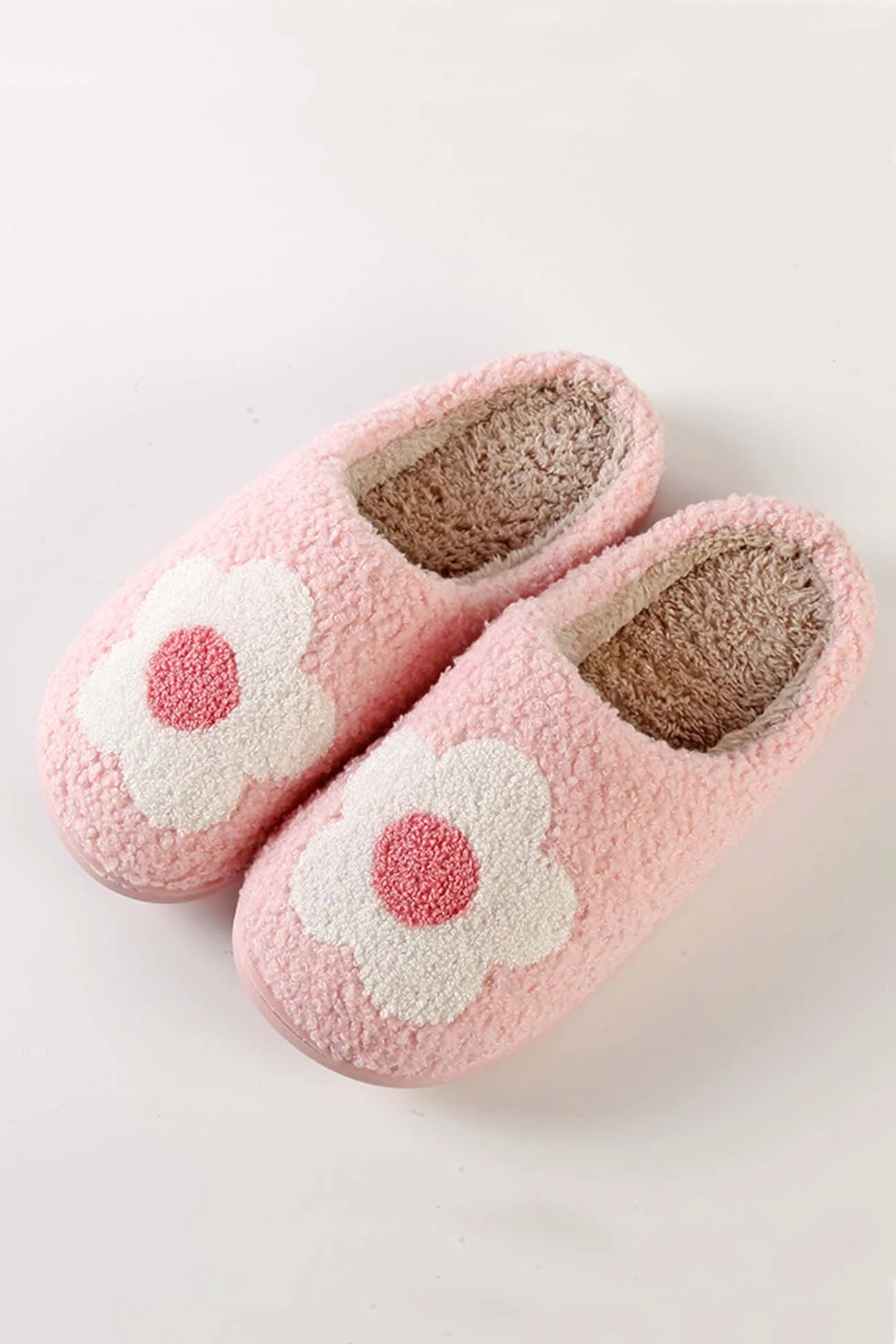 Amozae-Flower Plush House Slippers