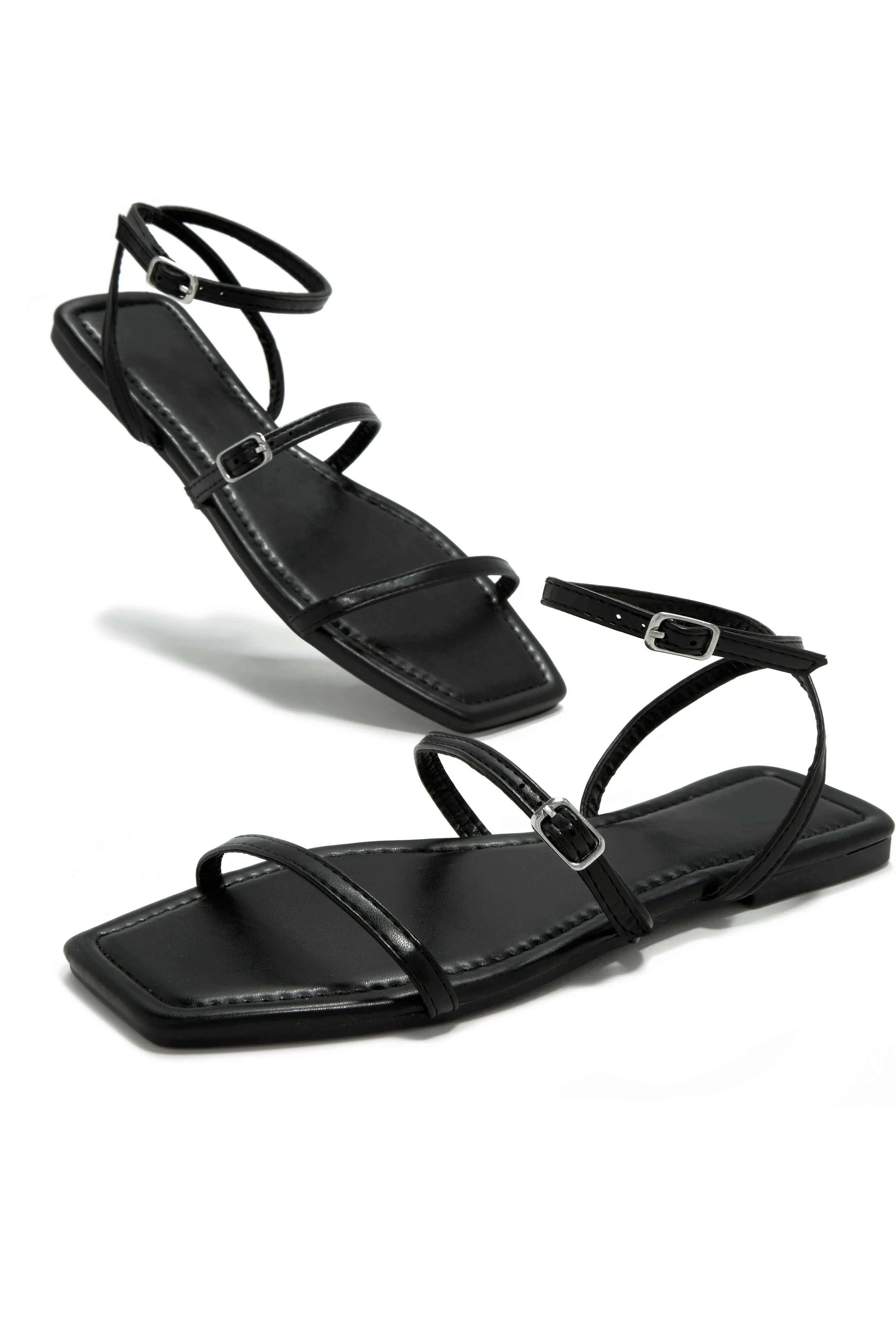 Bali Beach Flat Sandals - Black