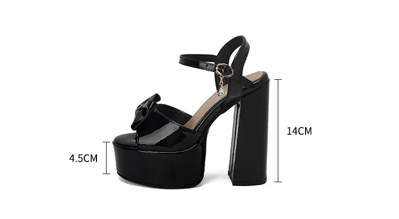 Bow Detail Platform Sandals