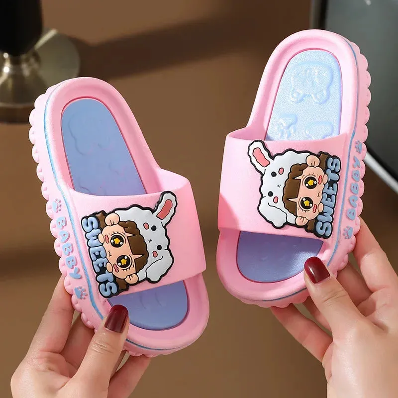 Children Slippers New Summer Cartoon Boy Sandals Girl Indoor Home Non-slip Bathroom Flip-flops Soft Comfortable Kids Beach Shoes