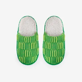 Chunky Checkerboard Slide Slippers