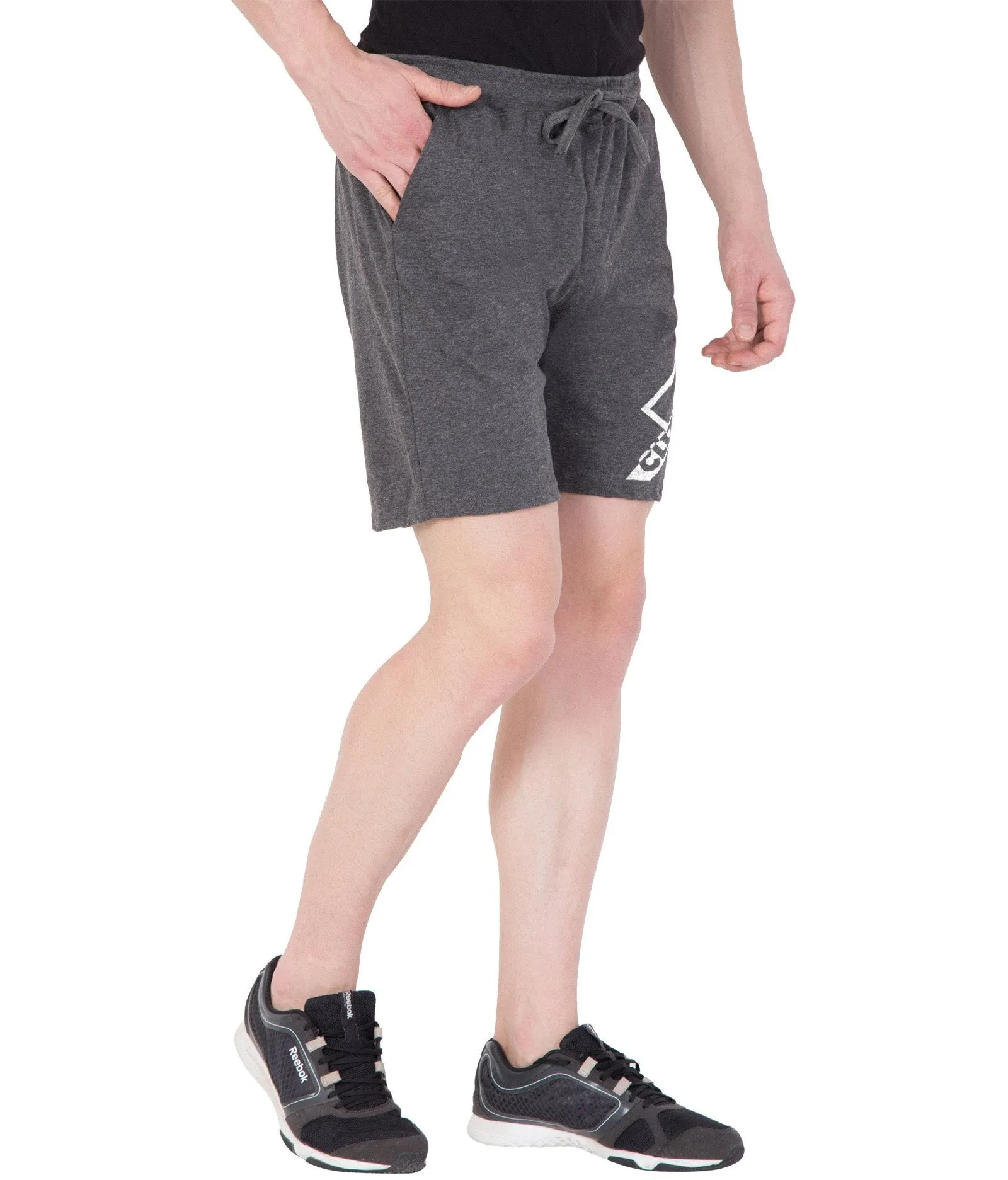 Cliths Men's Line Printed Shorts/Stylish Shorts For Men-Dark Grey