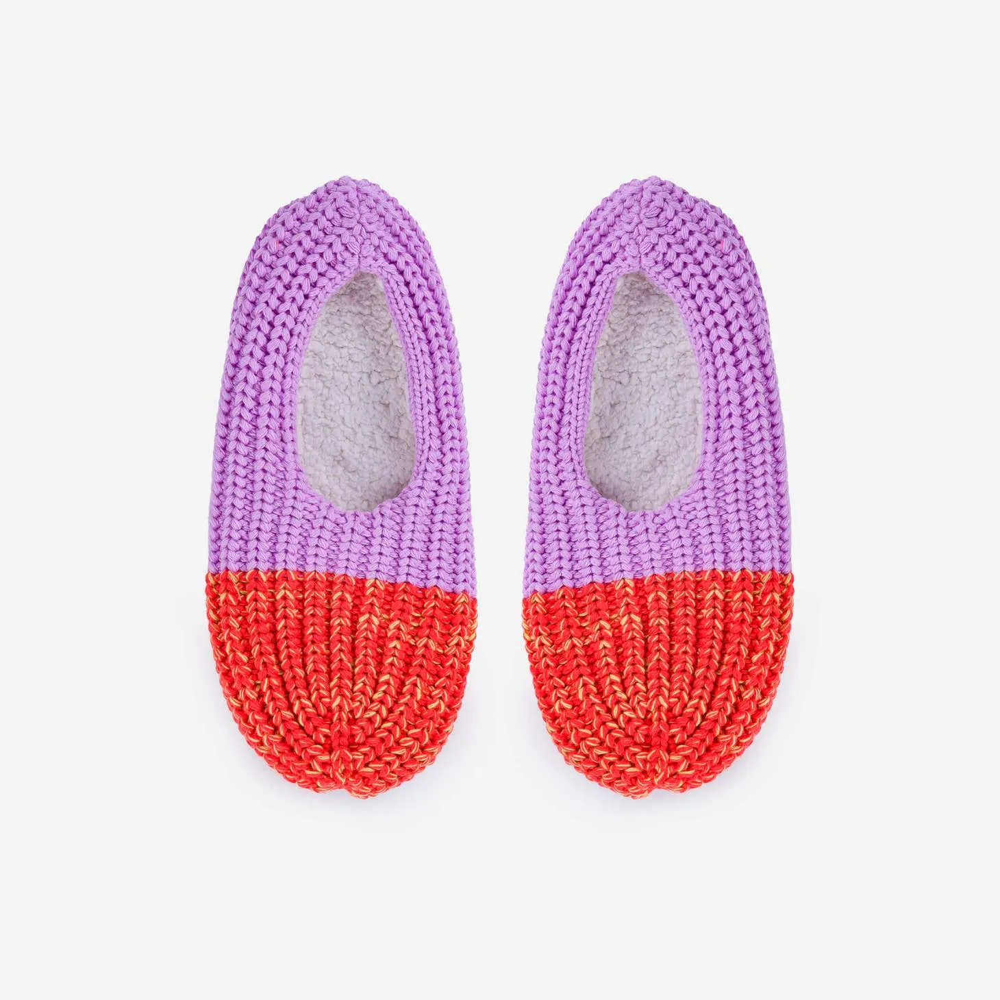 Colorblock Knit Slippers