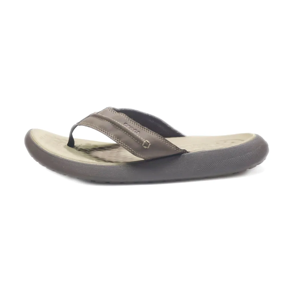 Crocs Flip Flops Fabric Brown Colour For Men