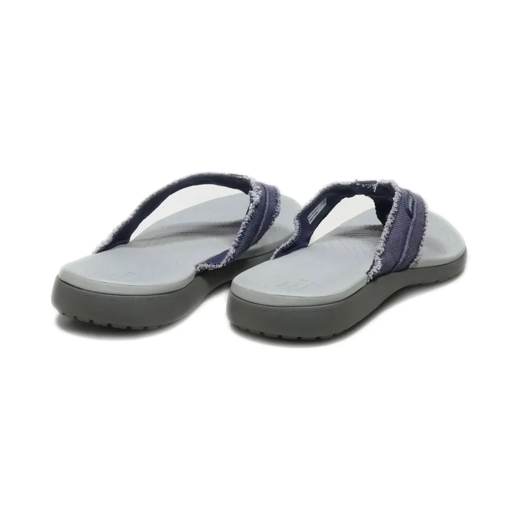 Crocs Santa Cruz Flip Flops Fabric Blue Colour For Men