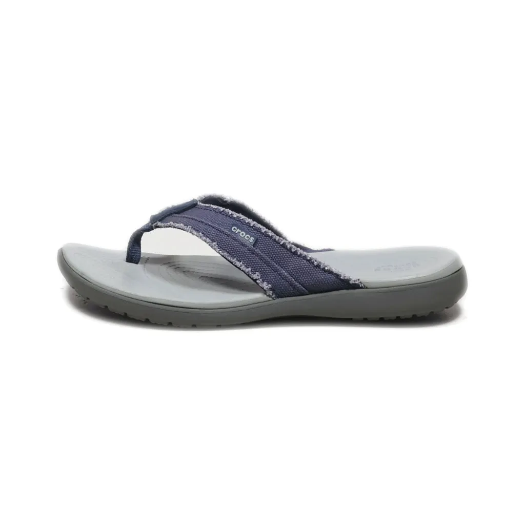 Crocs Santa Cruz Flip Flops Fabric Blue Colour For Men