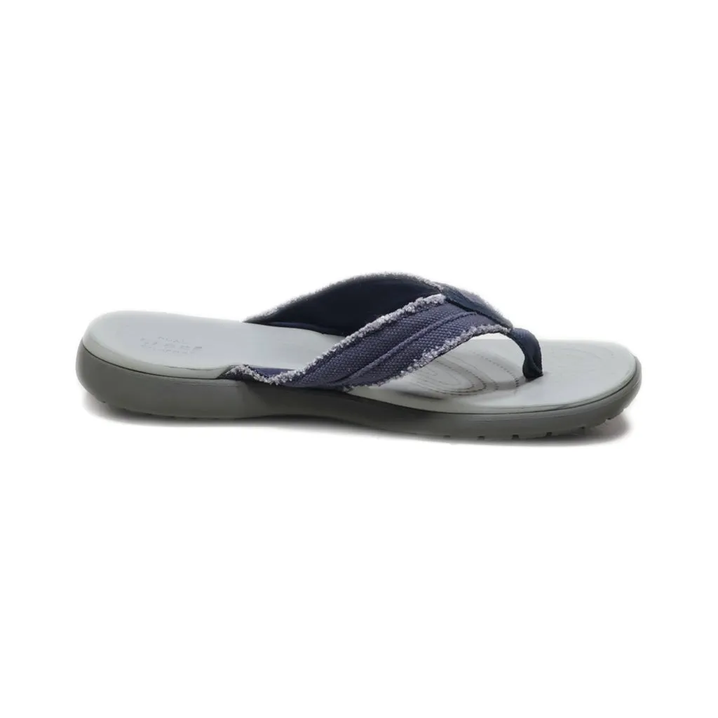 Crocs Santa Cruz Flip Flops Fabric Blue Colour For Men