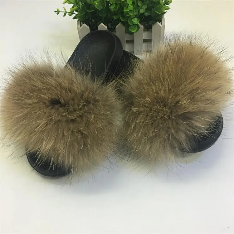 Cute Plush Fox Hair Fluffy Furry Slippers