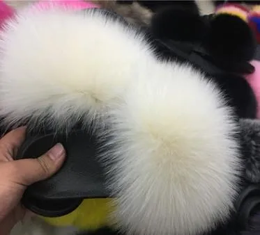 Cute Plush Fox Hair Fluffy Furry Slippers