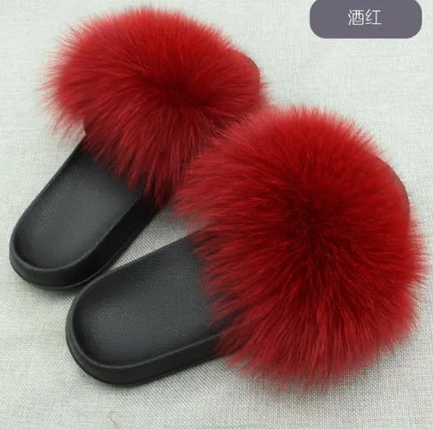 Cute Plush Fox Hair Fluffy Furry Slippers