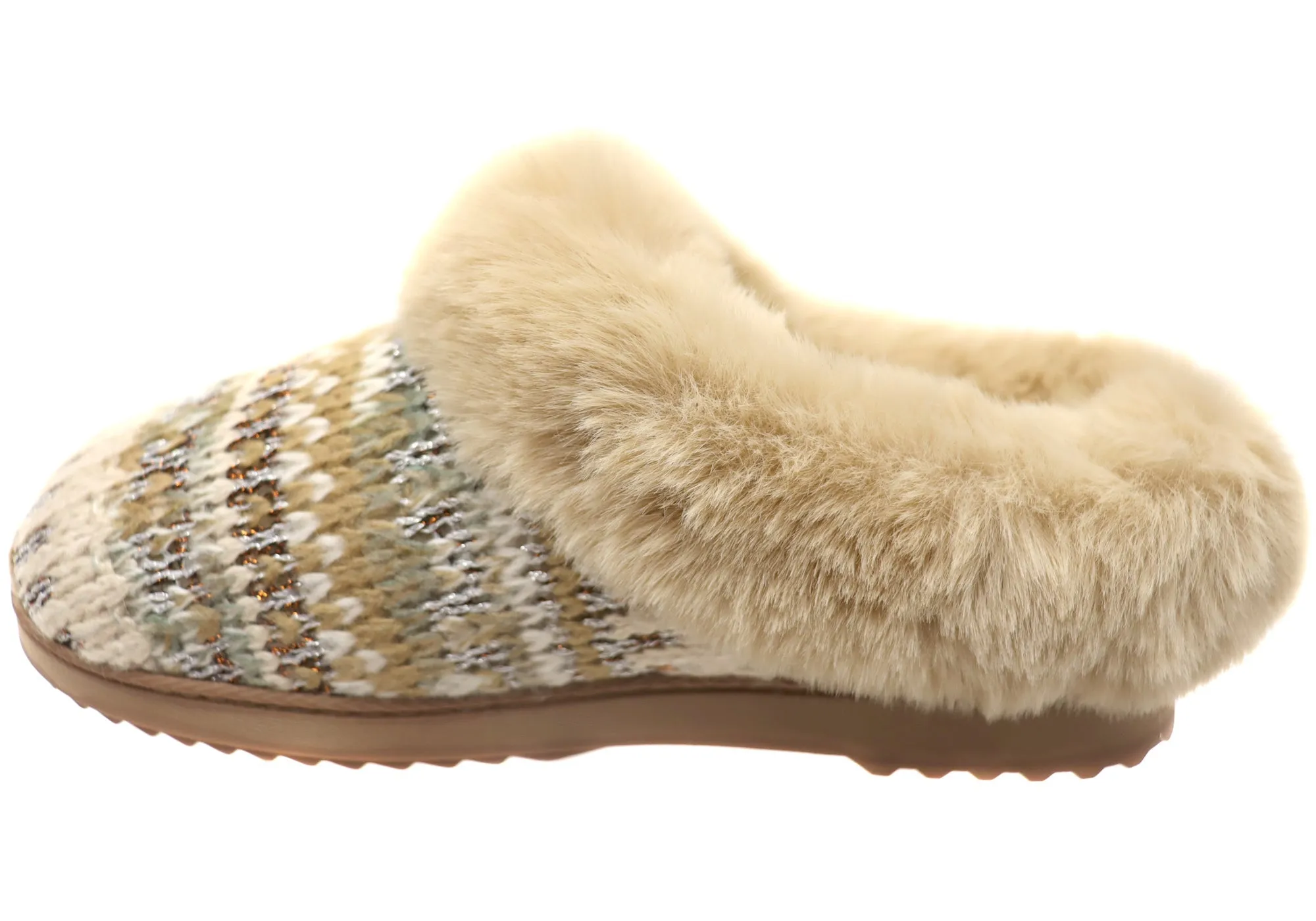 Dearfoams Womens Comfortable Hannah Festive Knit Clog Slippers