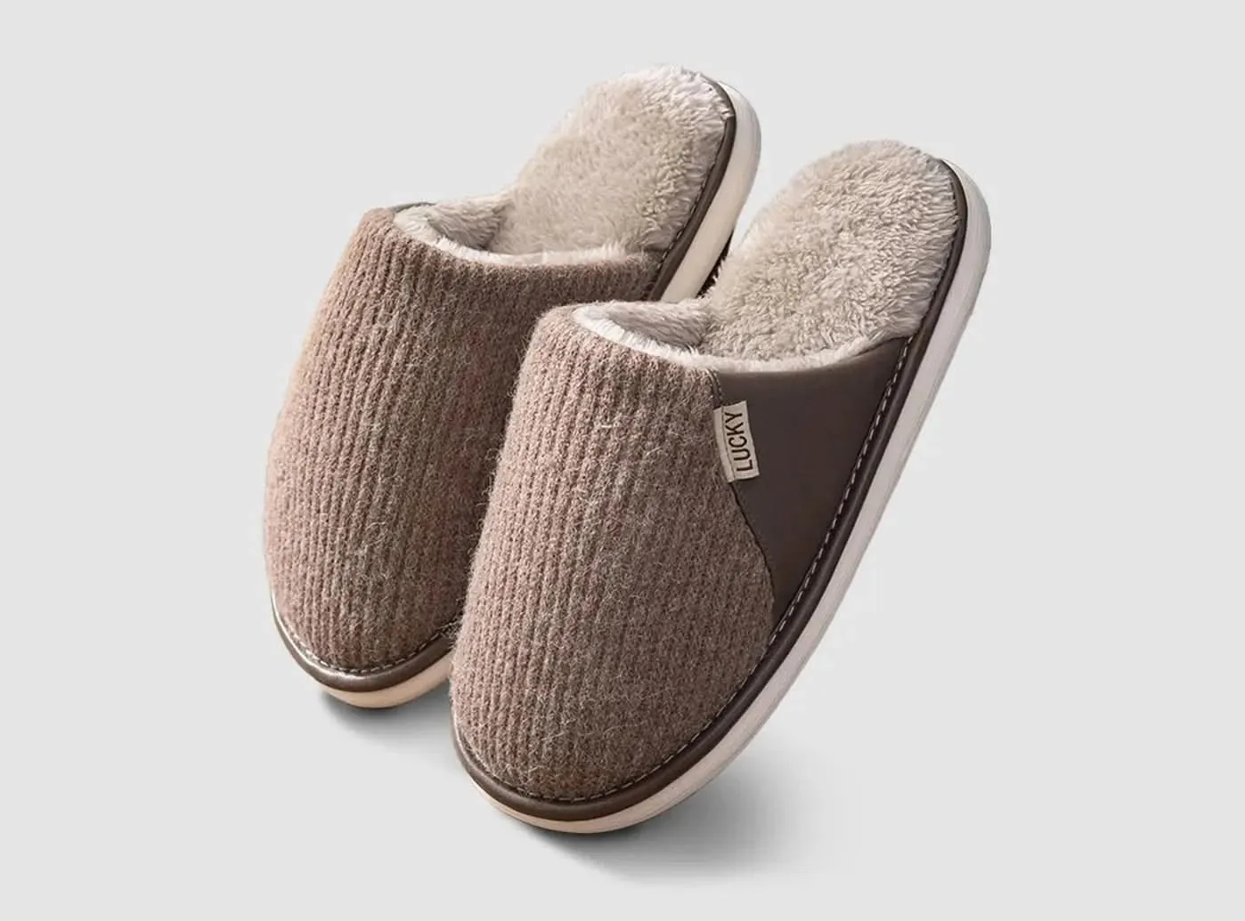 FitVille Men's Cozy Winter Fleece Slippers