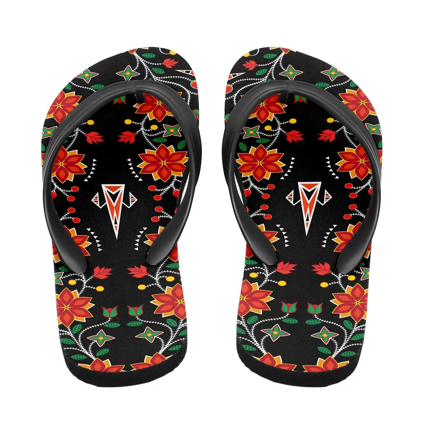 Floral Beadwork Six Bands Flip Flops