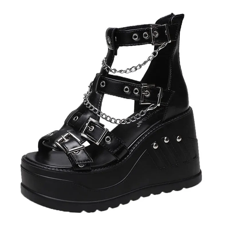 Funki Buys | Shoes | Women's Chain Buckle Platform Sandals