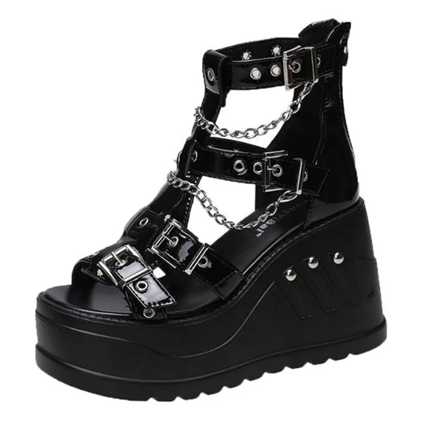 Funki Buys | Shoes | Women's Chain Buckle Platform Sandals