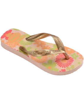 Girls Flores Flip Flops in Ballet Rose