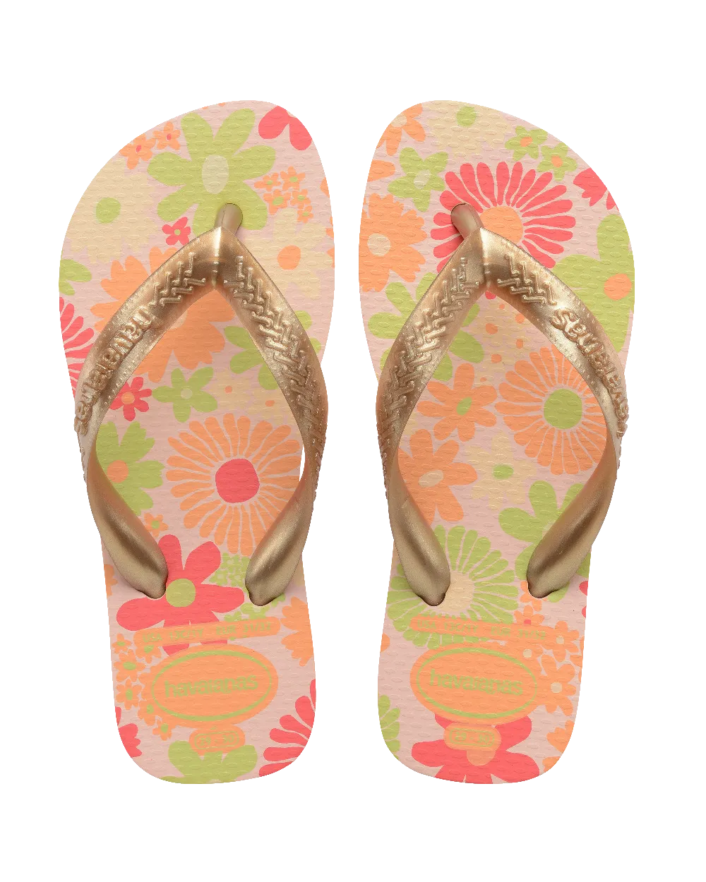 Girls Flores Flip Flops in Ballet Rose