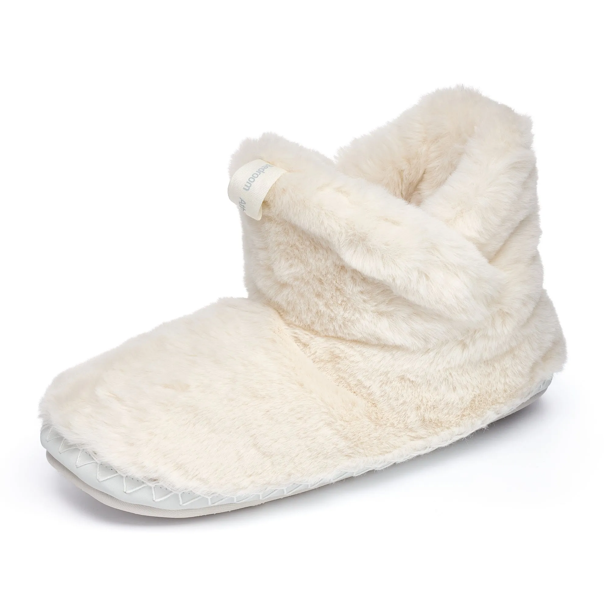 Harriet - 100% Recycled High Density Faux Fur Slipper Boot - Cream