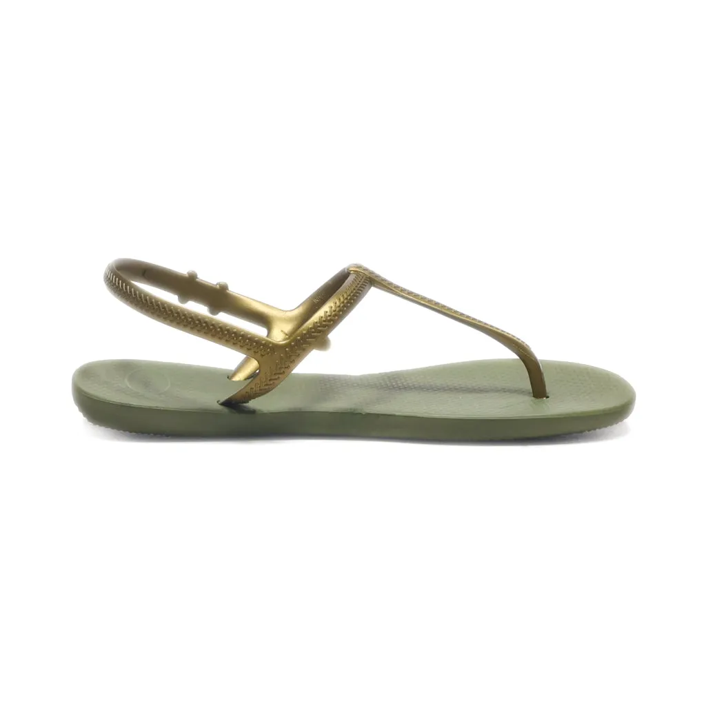 Havaianas Freedom Flip Flops Rubber Gold Colour For Women