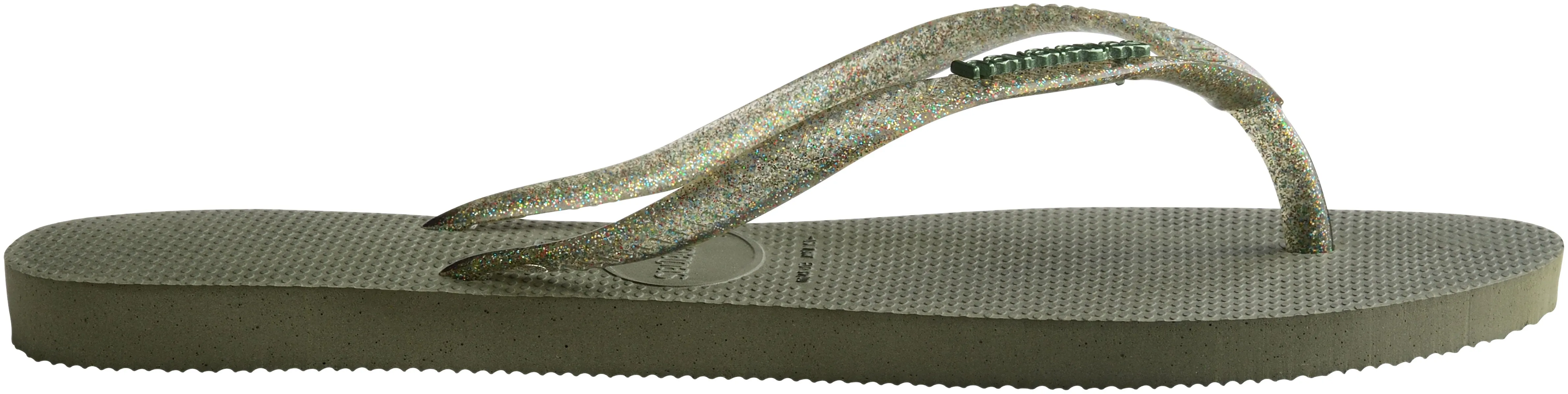 Havaianas Slim Logo Metal In Green For Women