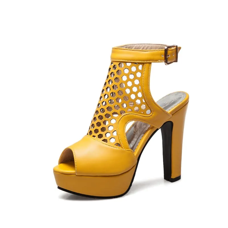 High-heeled Fish Mouth Backless Unisex Platform Sandals