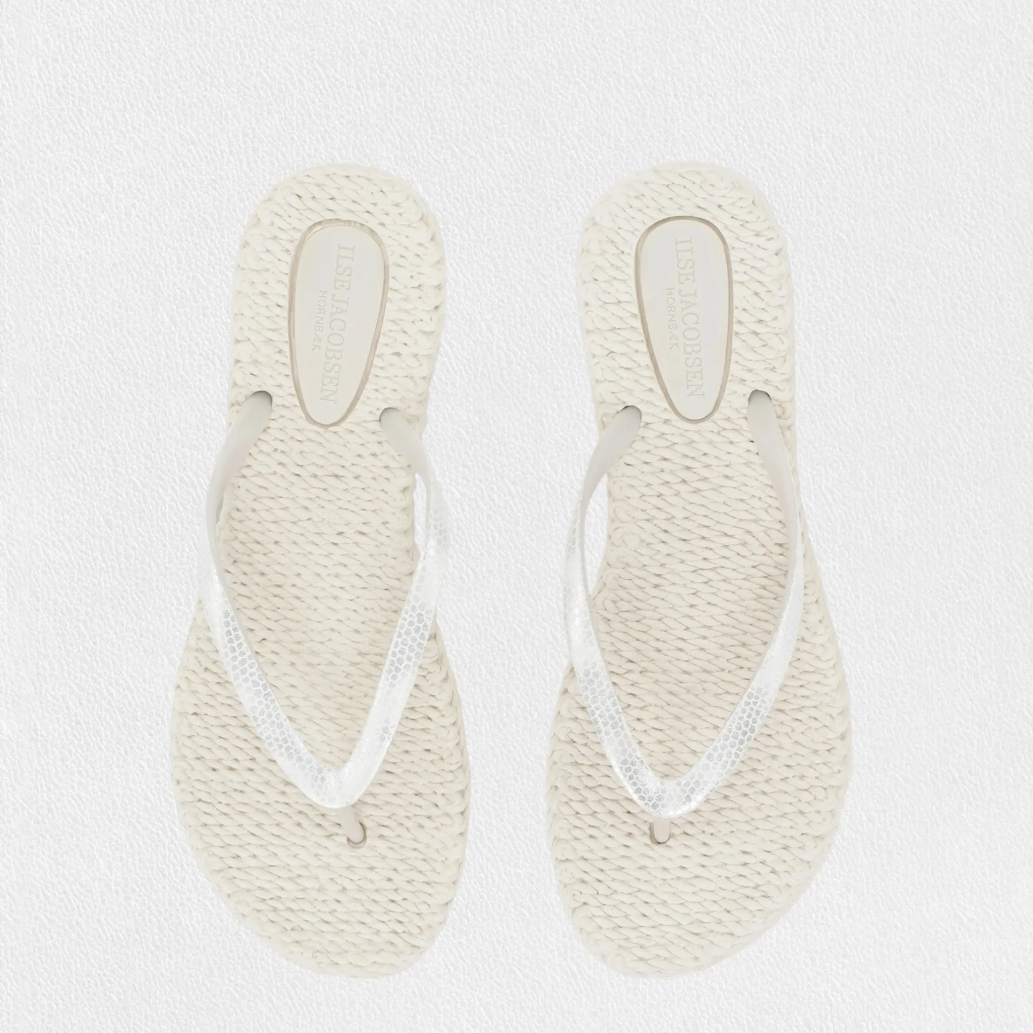 ILSE JACOBSEN - CHEERFUL FLIP FLOPS IN CREME SNAKE SKIN