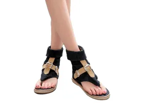 Ladies Denim Flat Sandals For Women Platform Summer Shoes Gladiator