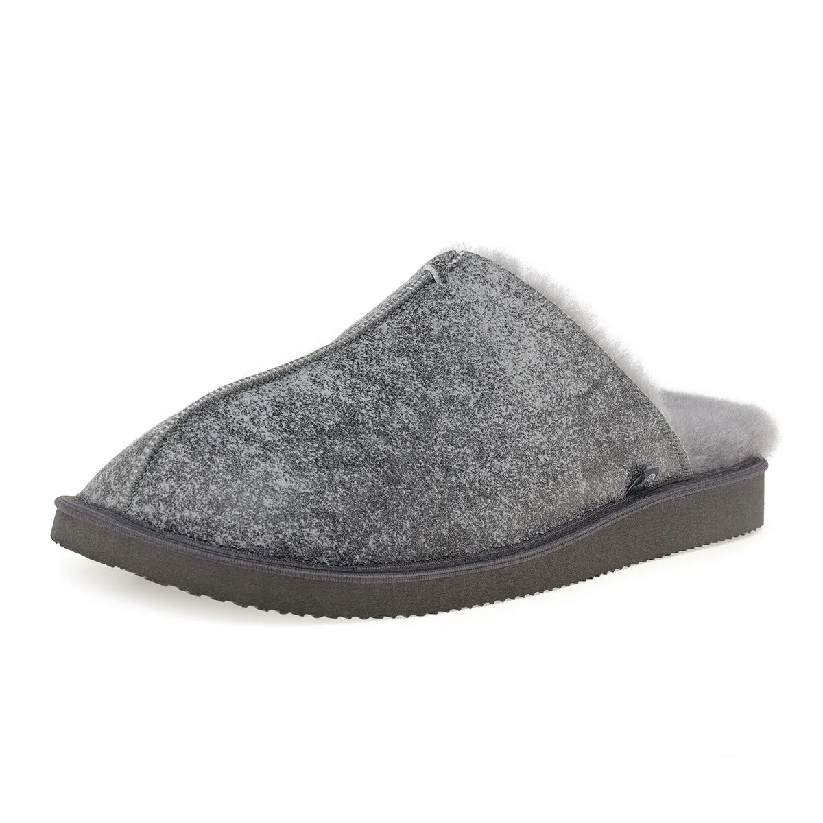 Machar Sheepskin Slippers - Grey Distressed Leather