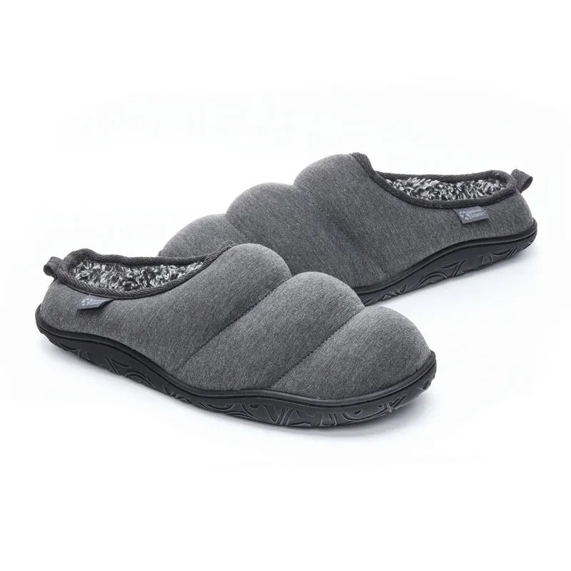 Matt - Jersey Puffa Mule Slipper - Charcoal Marl