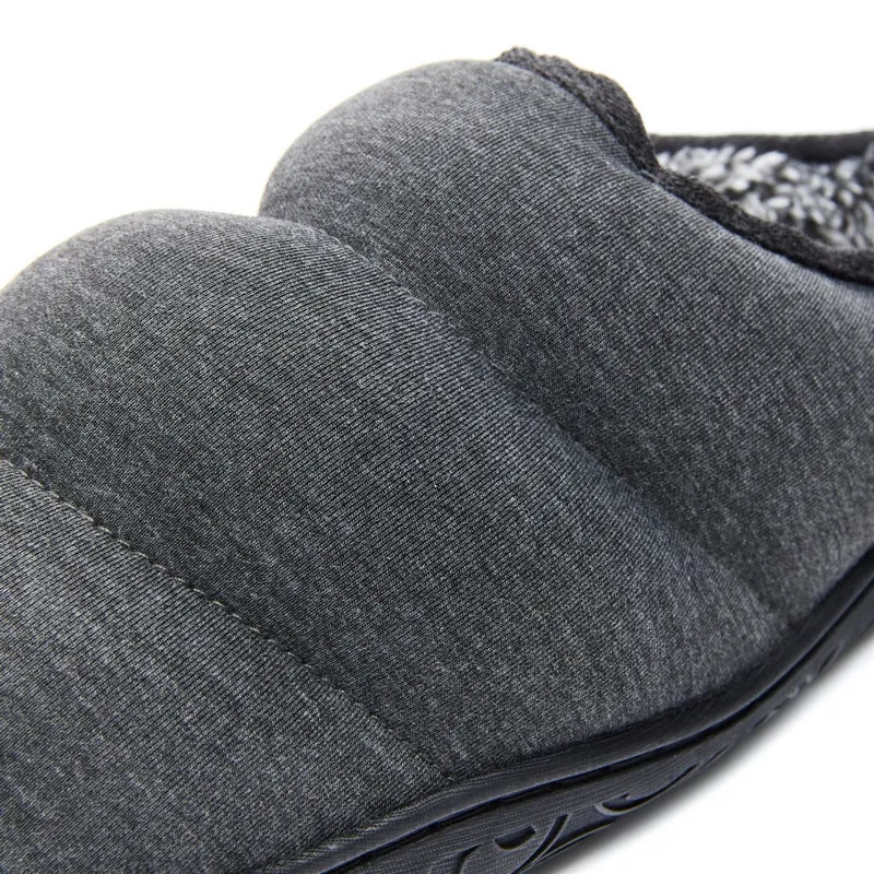 Matt - Jersey Puffa Mule Slipper - Charcoal Marl