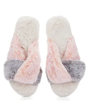 Me Moi Rita Plush Open Toe Slippers