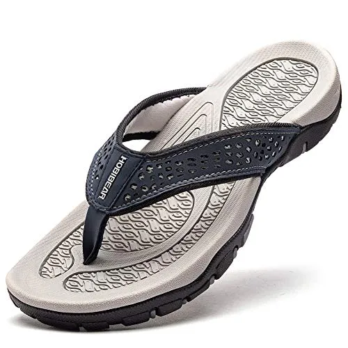 Men Sandals Leather Sport Flip Flops Comfort Casual Outdoor