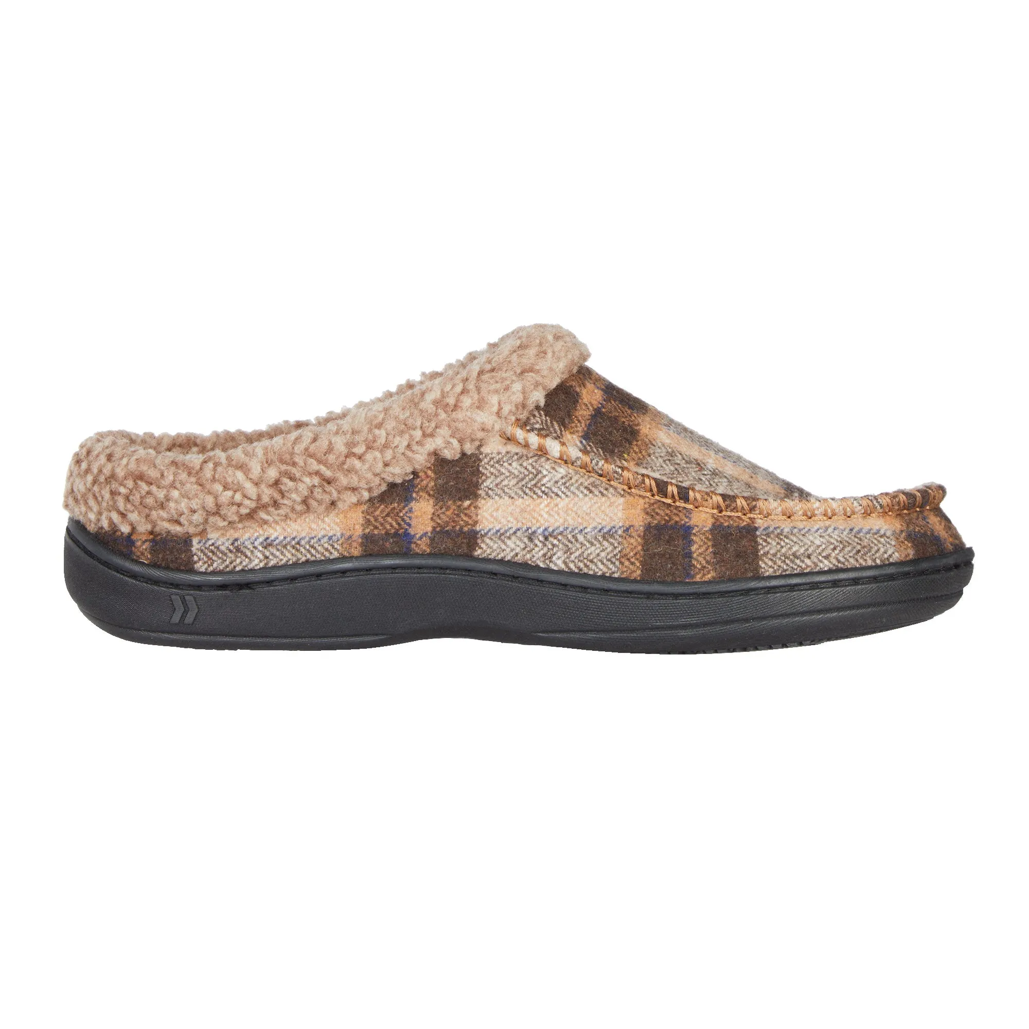 Men's Brushed Knit Plaid Lewis Clog Slippers