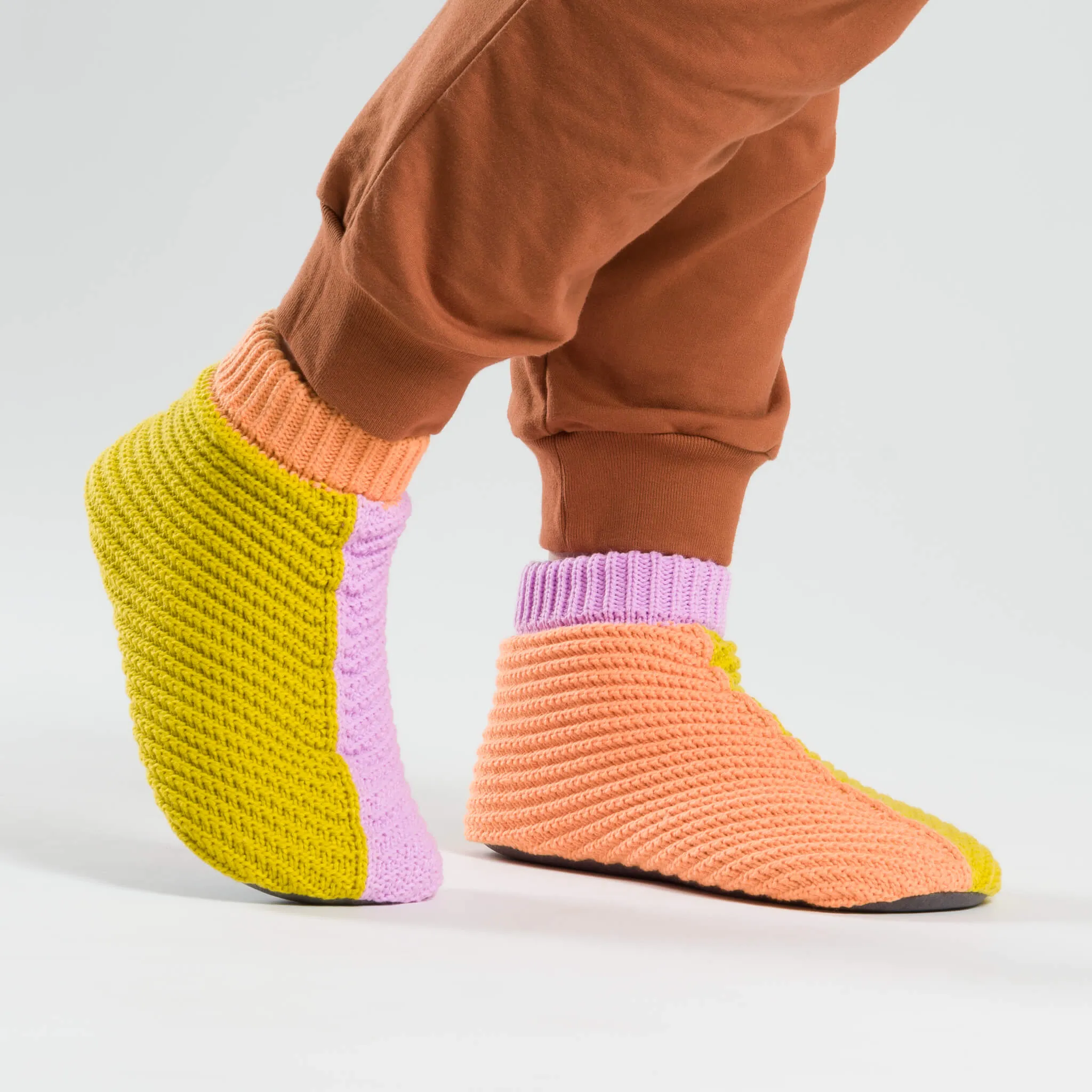 Mismatch Knit Bootie Slippers