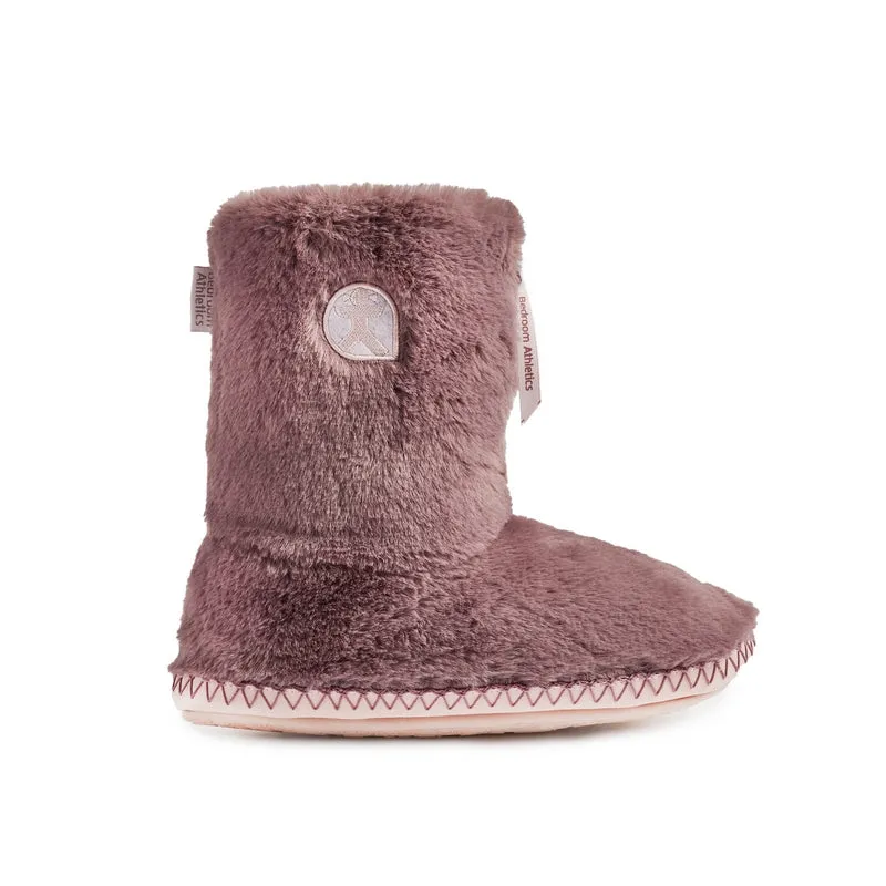 Monroe - Faux Fur Slipper Boot - Aquarelle / Dusky Pink