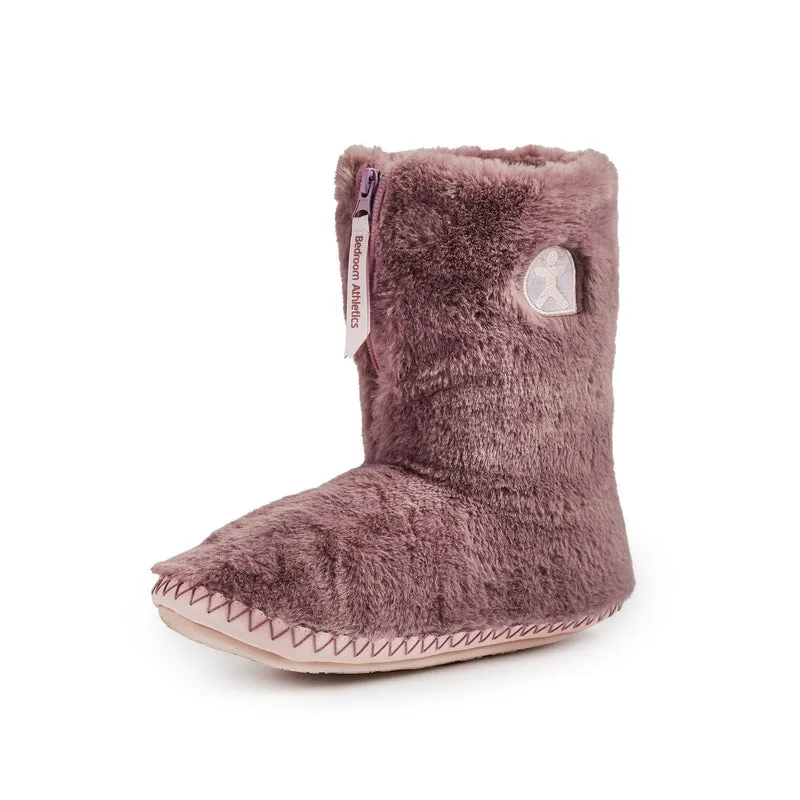 Monroe - Faux Fur Slipper Boot - Aquarelle / Dusky Pink