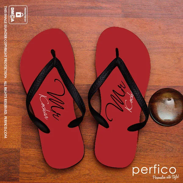 Mr and Mrs © Personalized Flip Flops - 2 Pairs