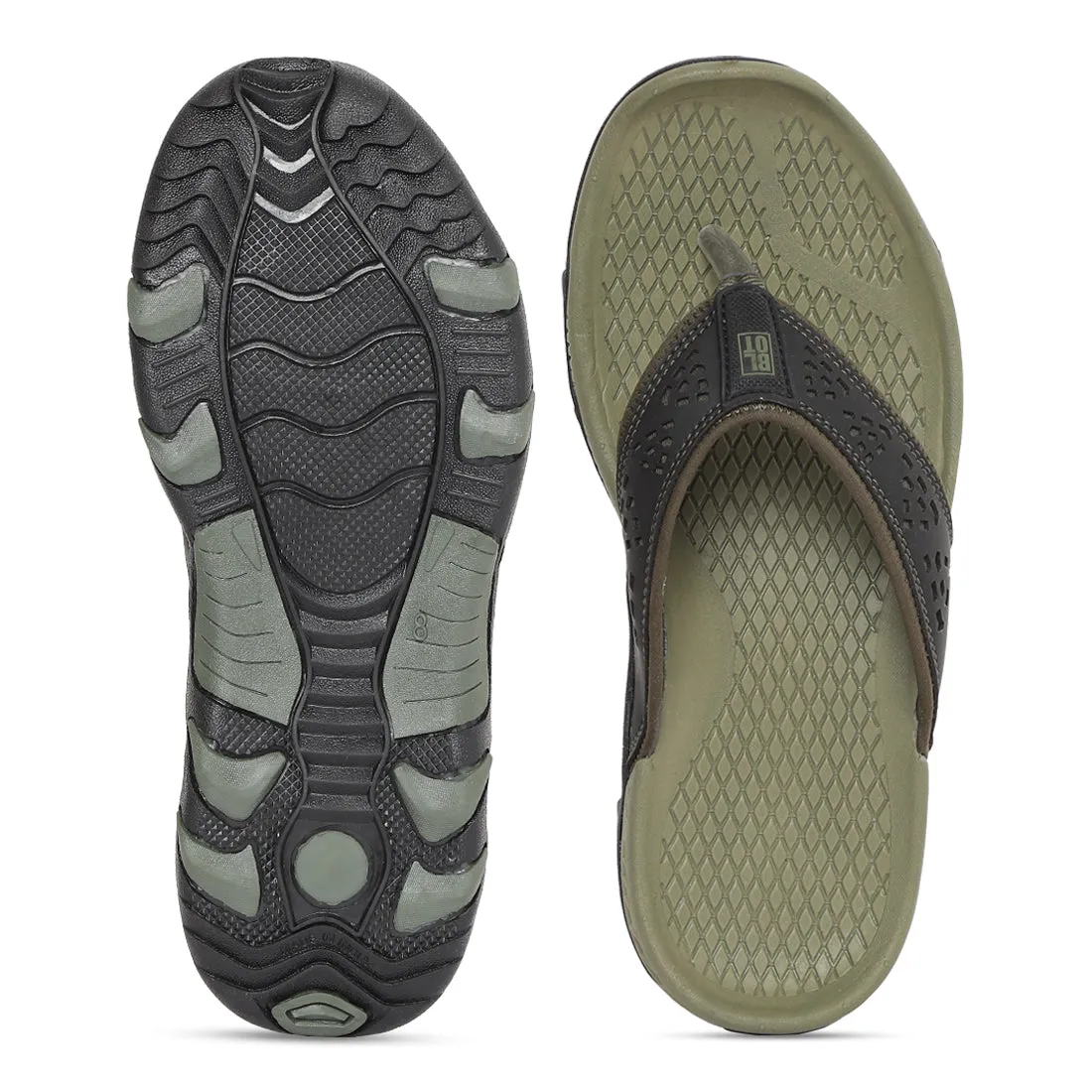 Paragon Olive Ultra-Durable Everyday Flip Flops for Men