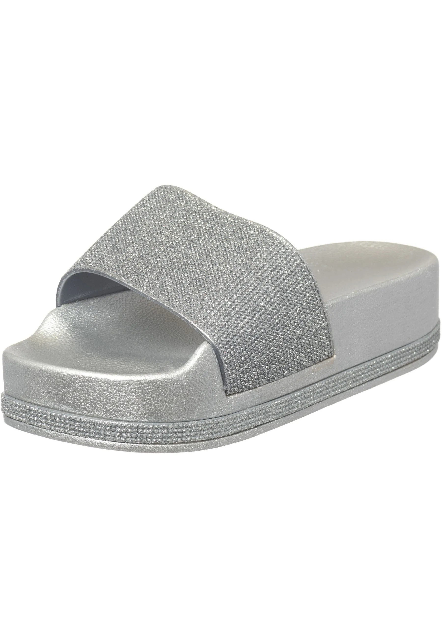 Platform Flip Flops - Silver