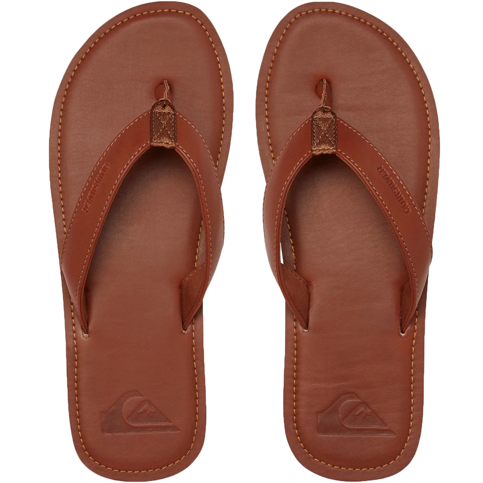 Quiksilver Mens Molokai Leather Flip Flops - Brown