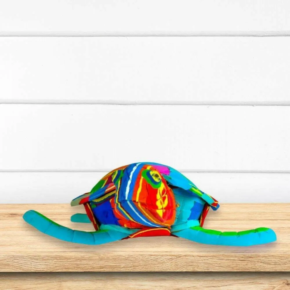 Recycled Flip Flop Sea Turtle, Large, Hand Carved