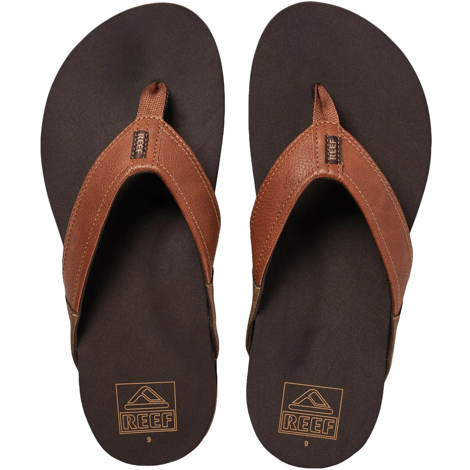 Reef Mens Newport Lightweight Vegan Leather Flip Flops