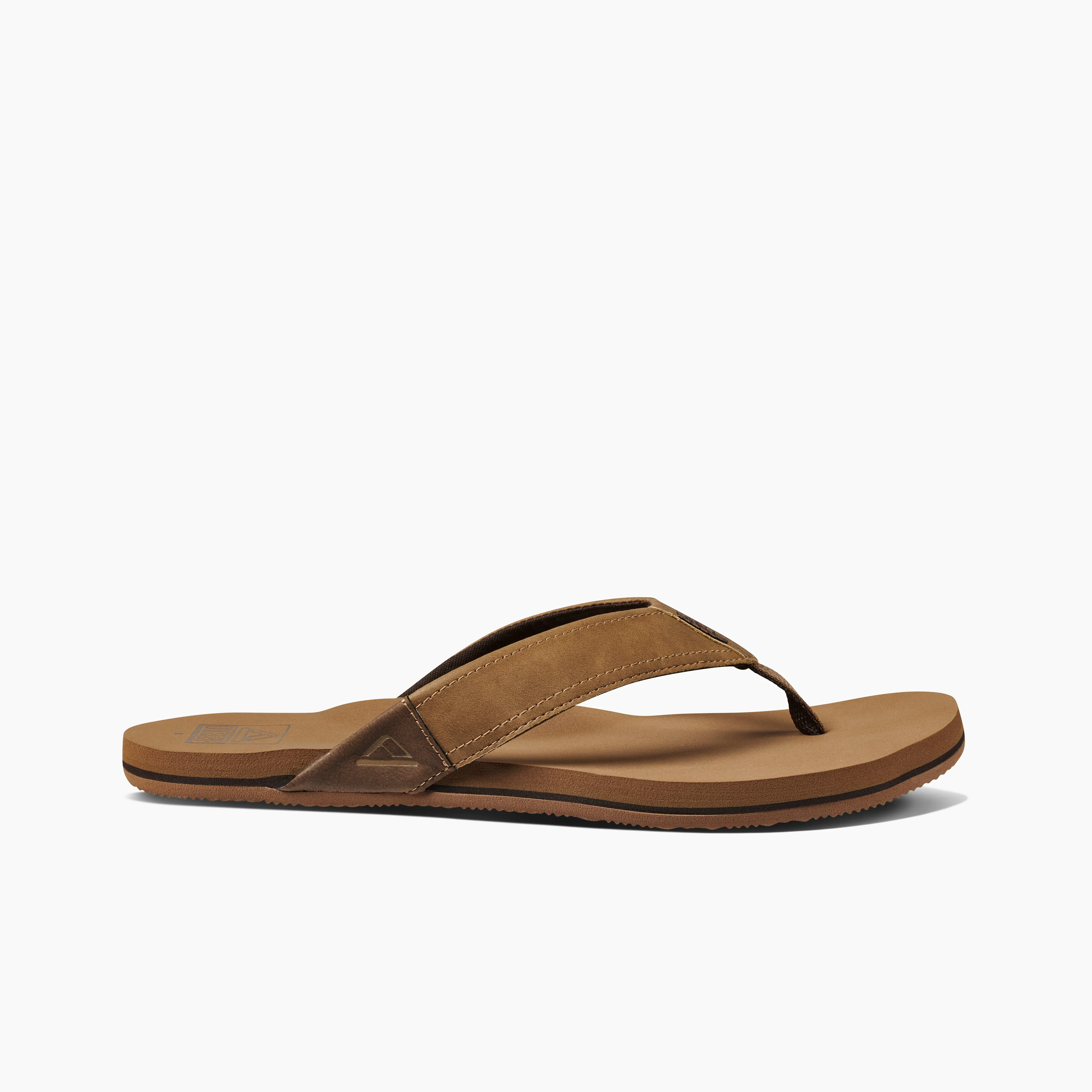 Reef Mens Newport Lightweight Vegan Leather Flip Flops