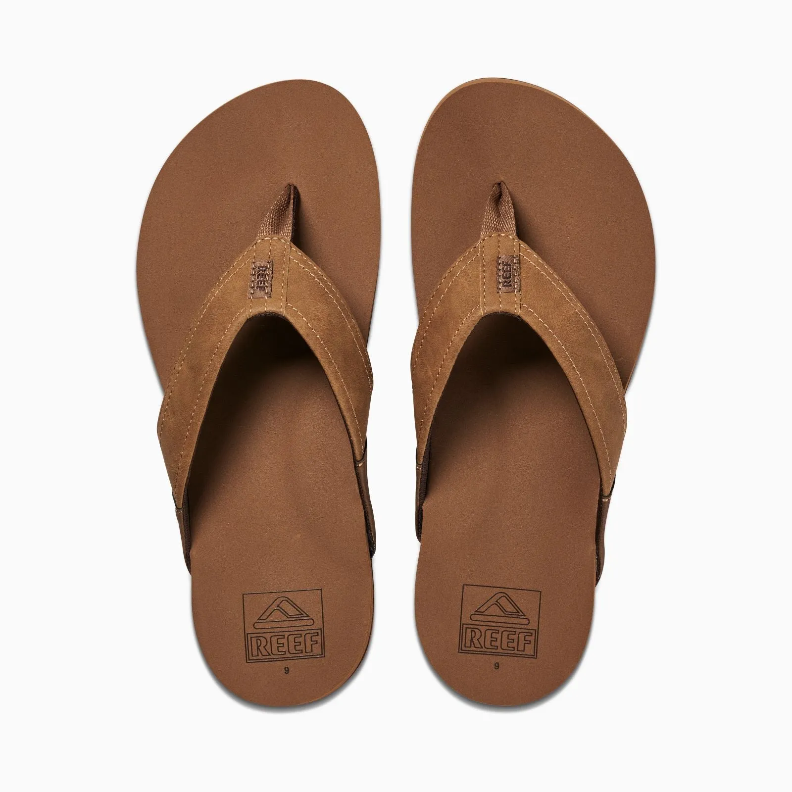 Reef Mens Newport Lightweight Vegan Leather Flip Flops