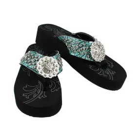 Rhinestone embellished flip flop