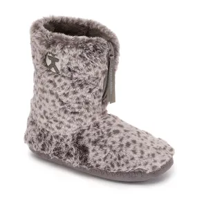 Sabor - Leopard Patterned Faux Fur Slipper Boot - Mid Grey Leopard