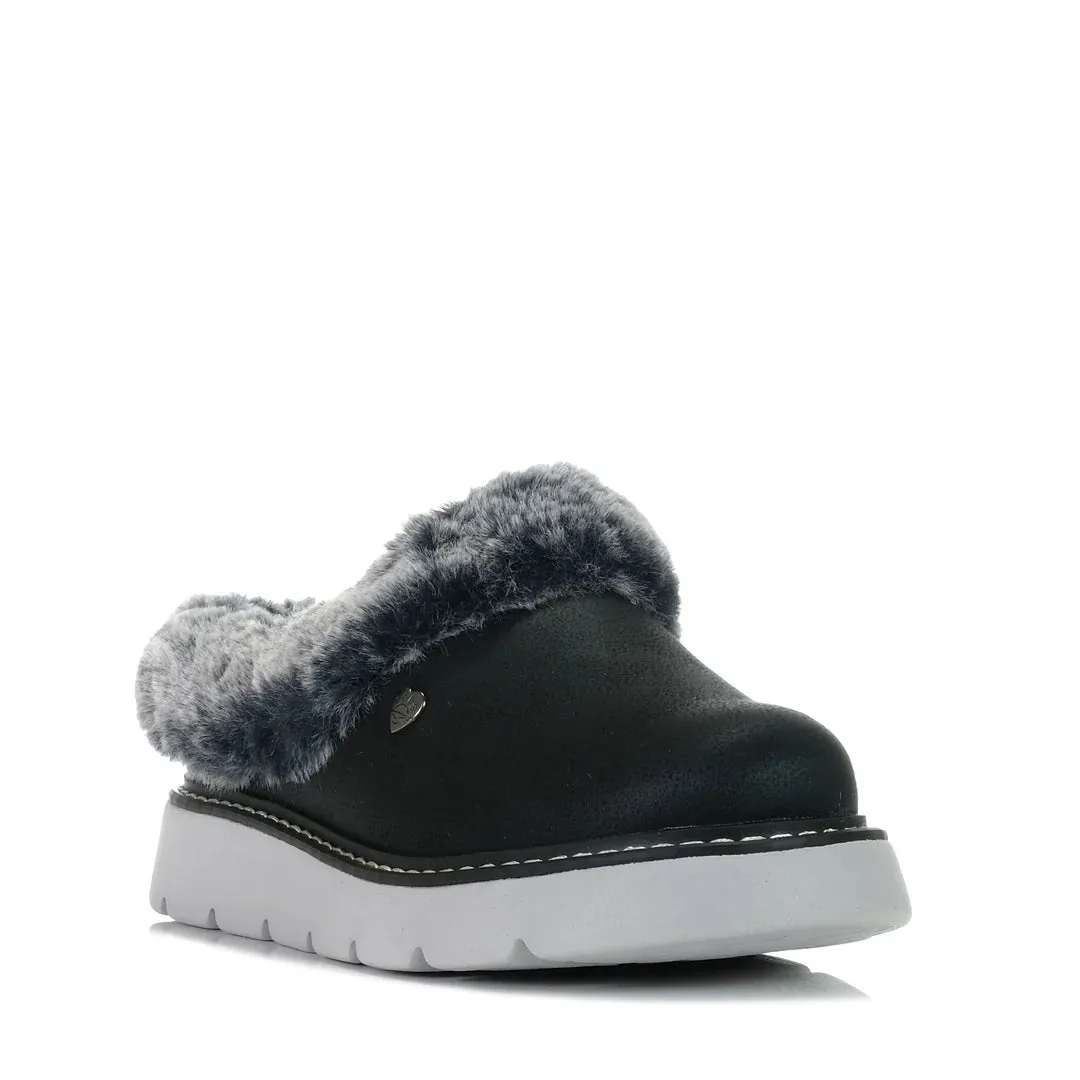 SKECHERS BOBS WOMENS KEEPSAKES LITE COZY BLEND - BLACK